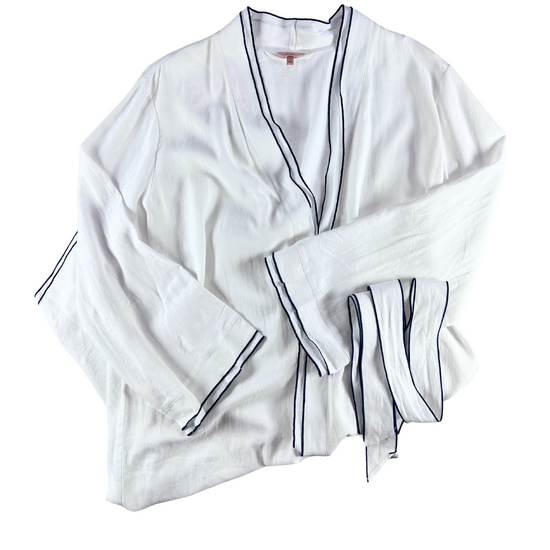 Eberjey Linen Blend Long Sleeve Robe