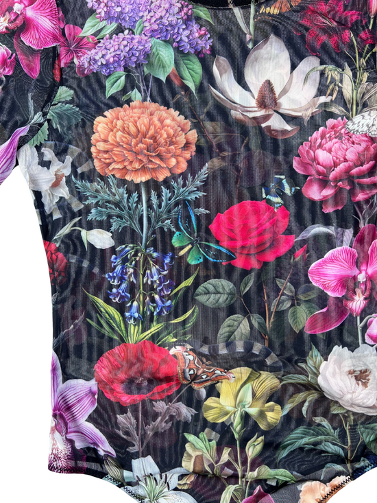 Kilo Brava Floral Mesh Long Sleeve Bodysuit