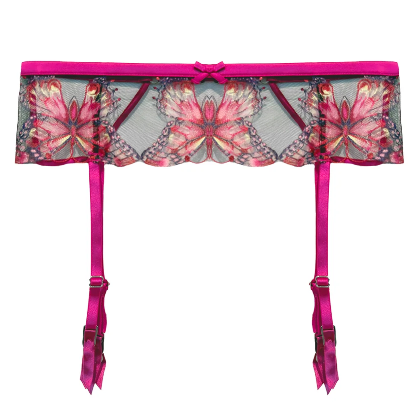 Fleur du Mal Butterfly Embroidery Garter Belt