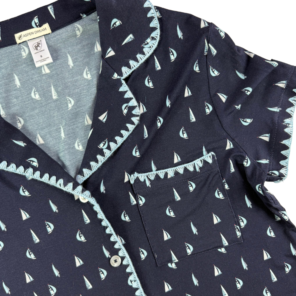 Aspen Dream Cute Stitching Short Pajama Set