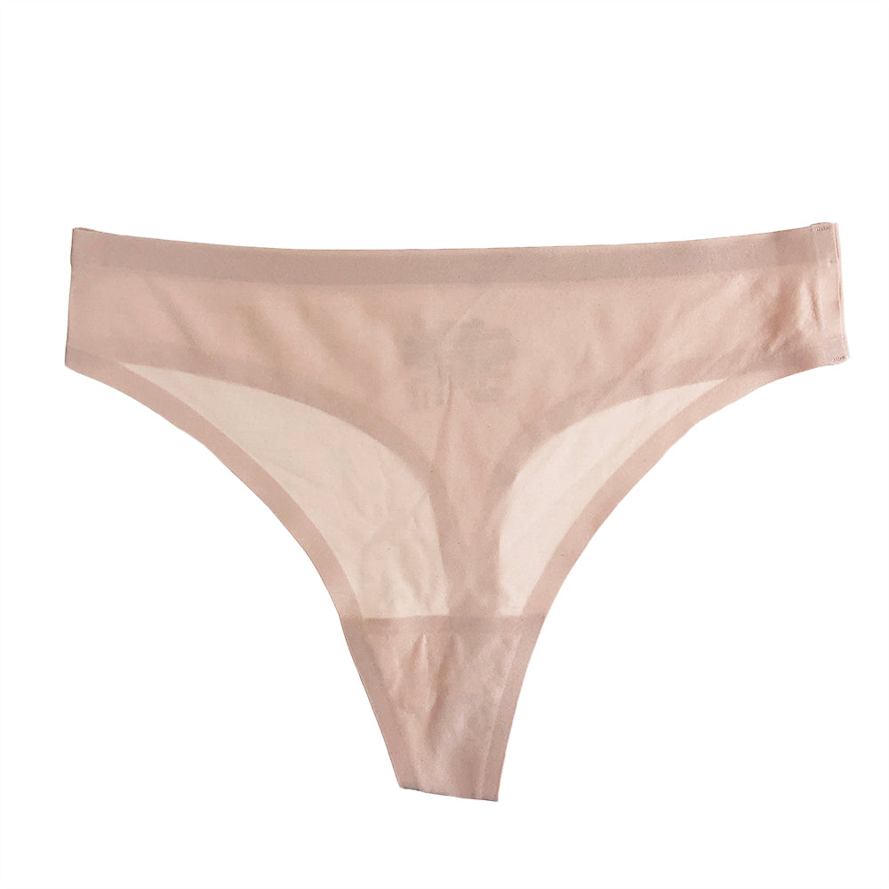 Beige thong on a white background