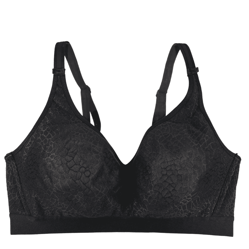 Chantelle C-Magnifique full bust wirefree bra in black, front view on white background, close-up.