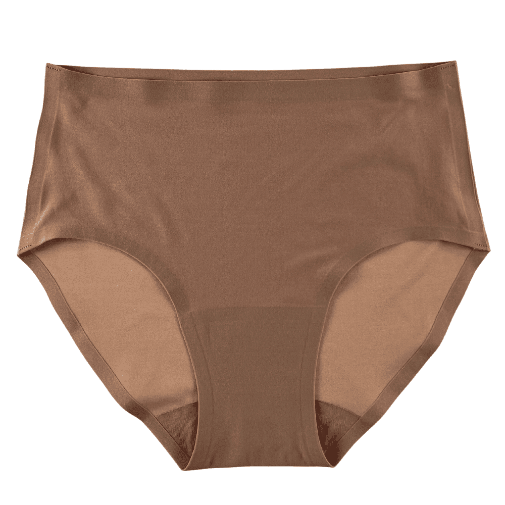 Chantelle soft stretch hipster in coffee latte, front view on a white background, close-up.