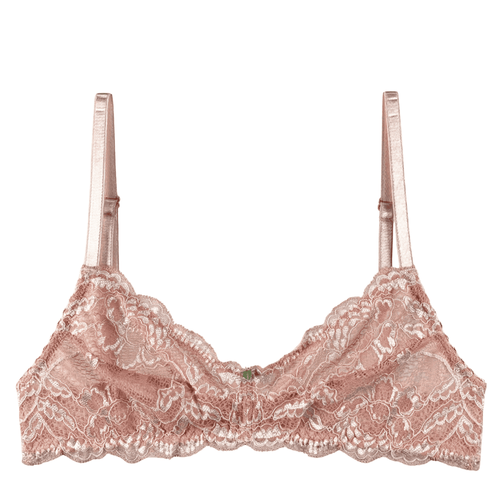 Clo intimo fortuna demi soft bra in rosa cuarzo, white background, close-up.