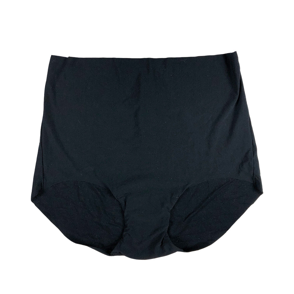 A pair of black high-waisted briefs with a smooth, butter-soft micro-modal fabric.