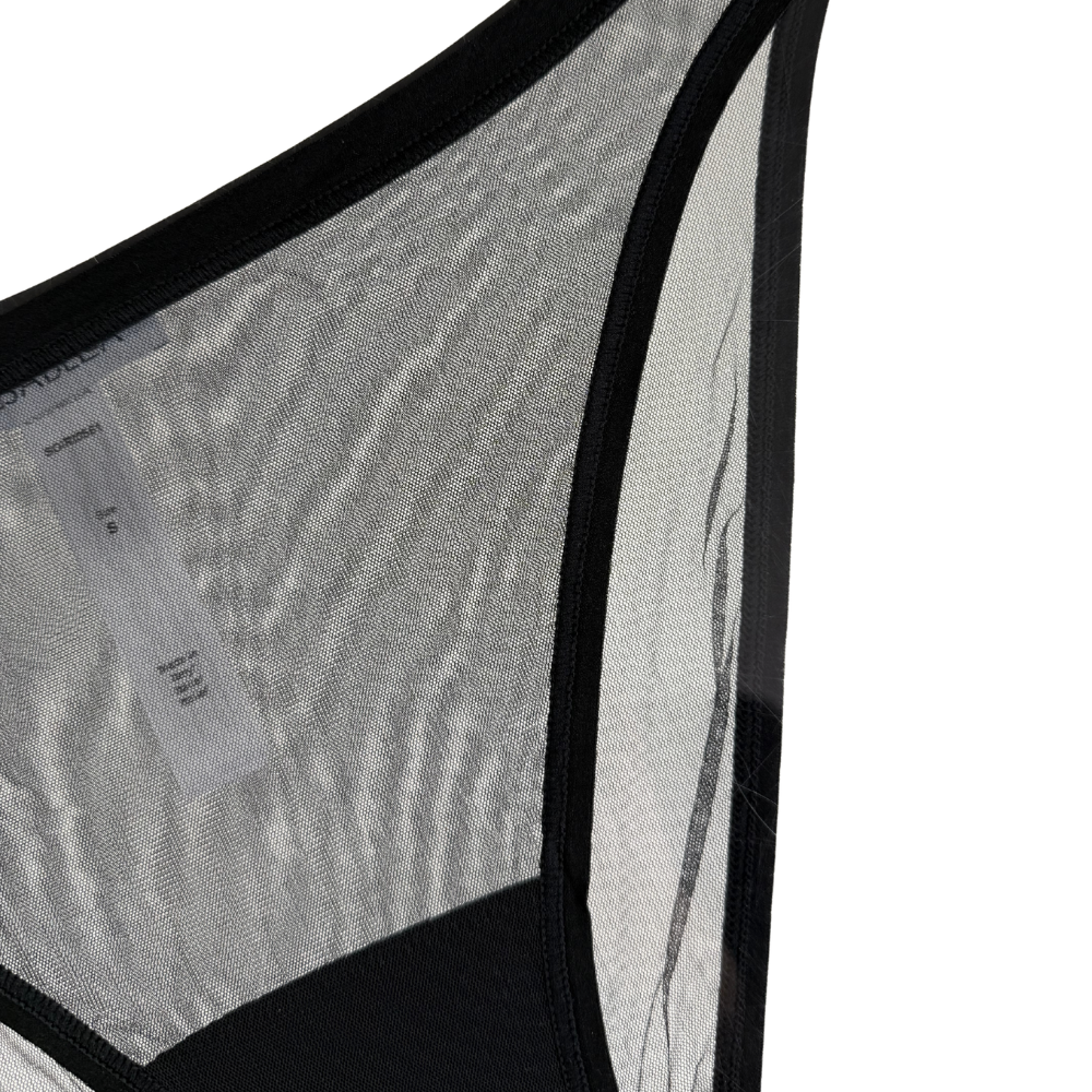 Black underwear on white background