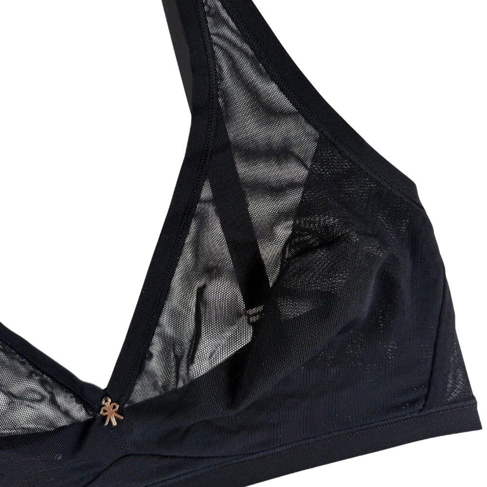 black bra on white background