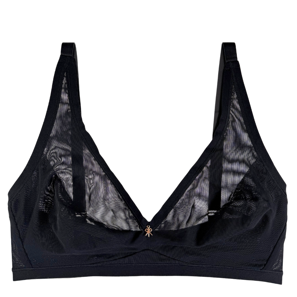 black bra on white background