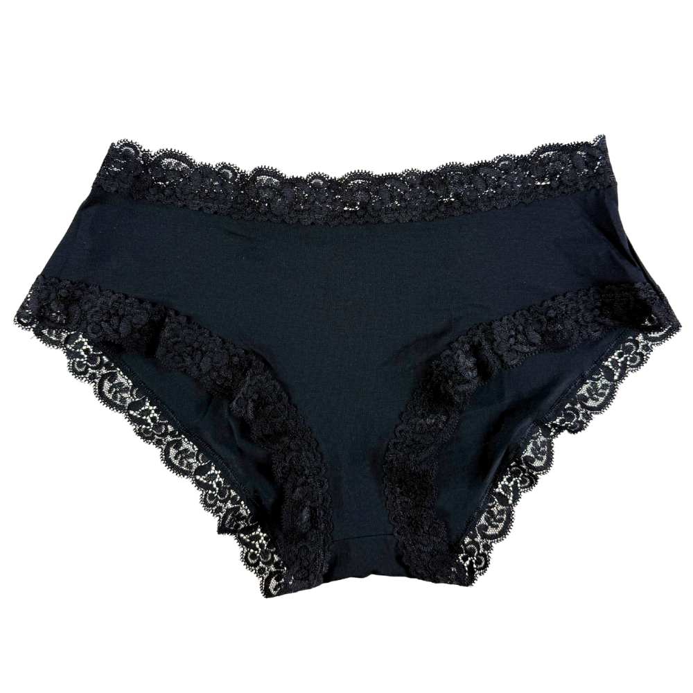 black underwear with white background