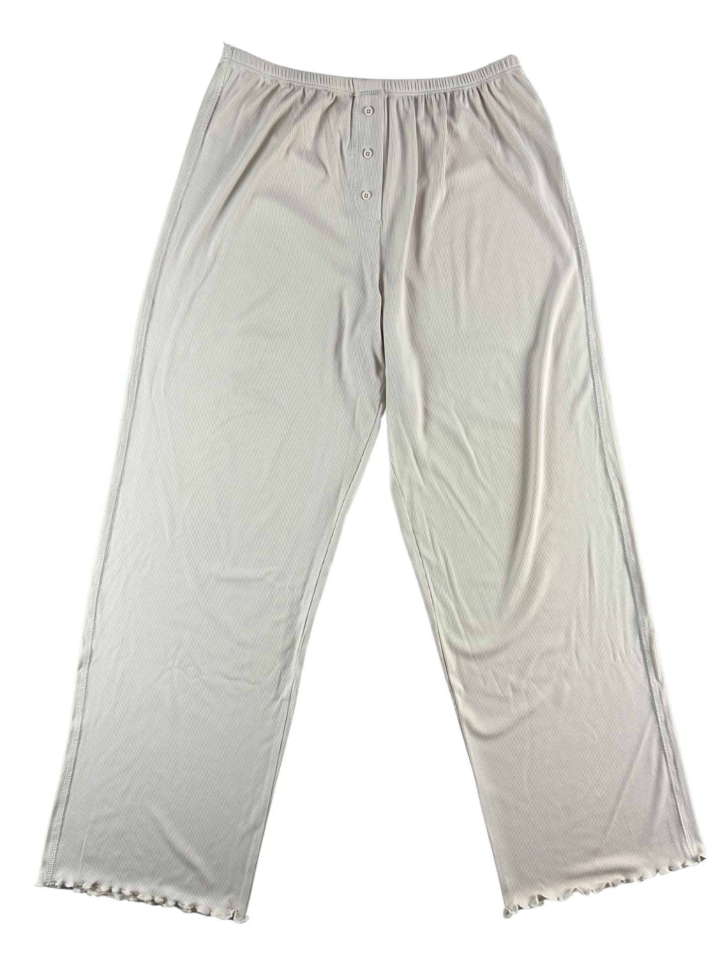 Light gray pajama pants on a white background