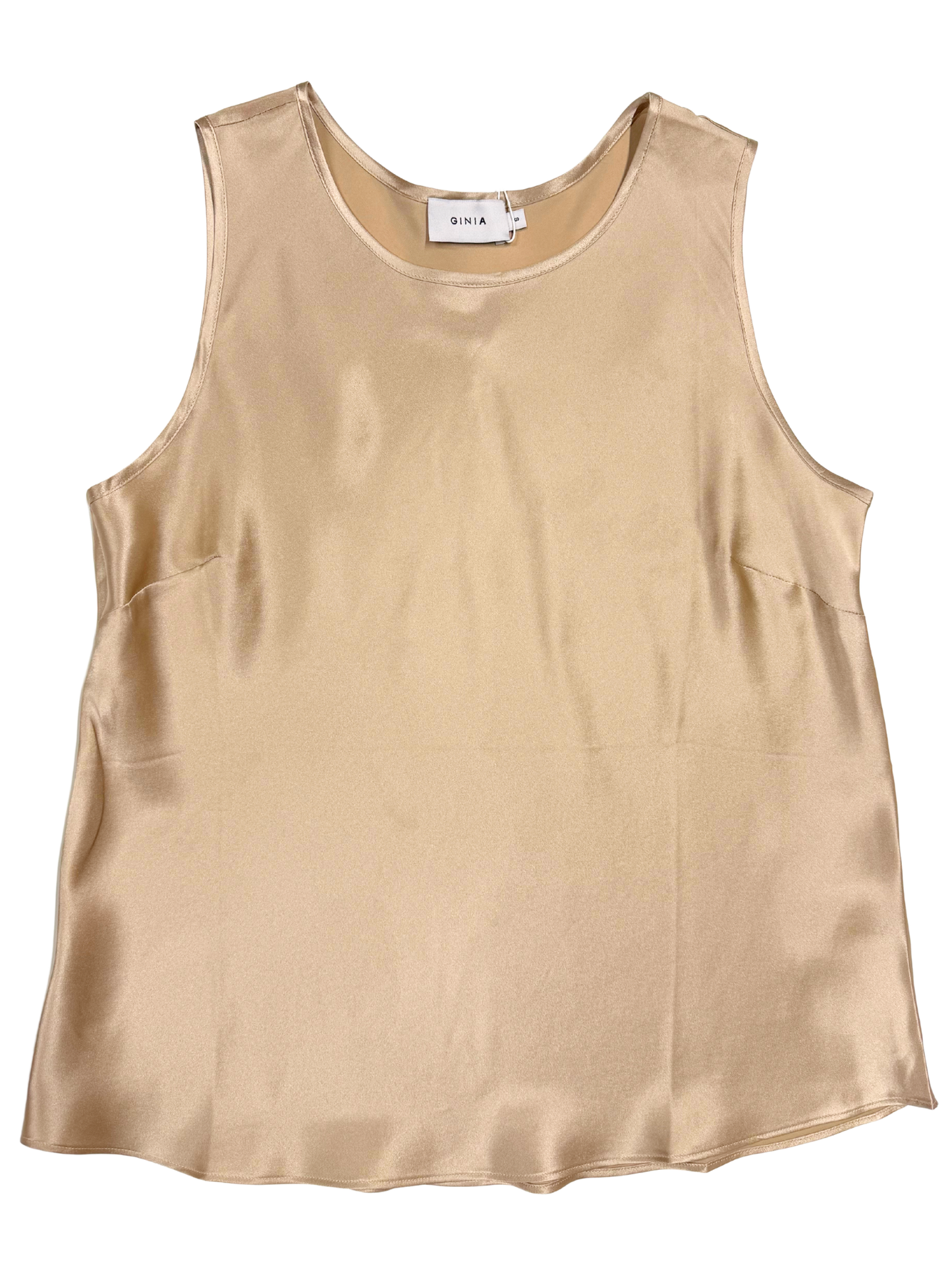 gold cami on white background