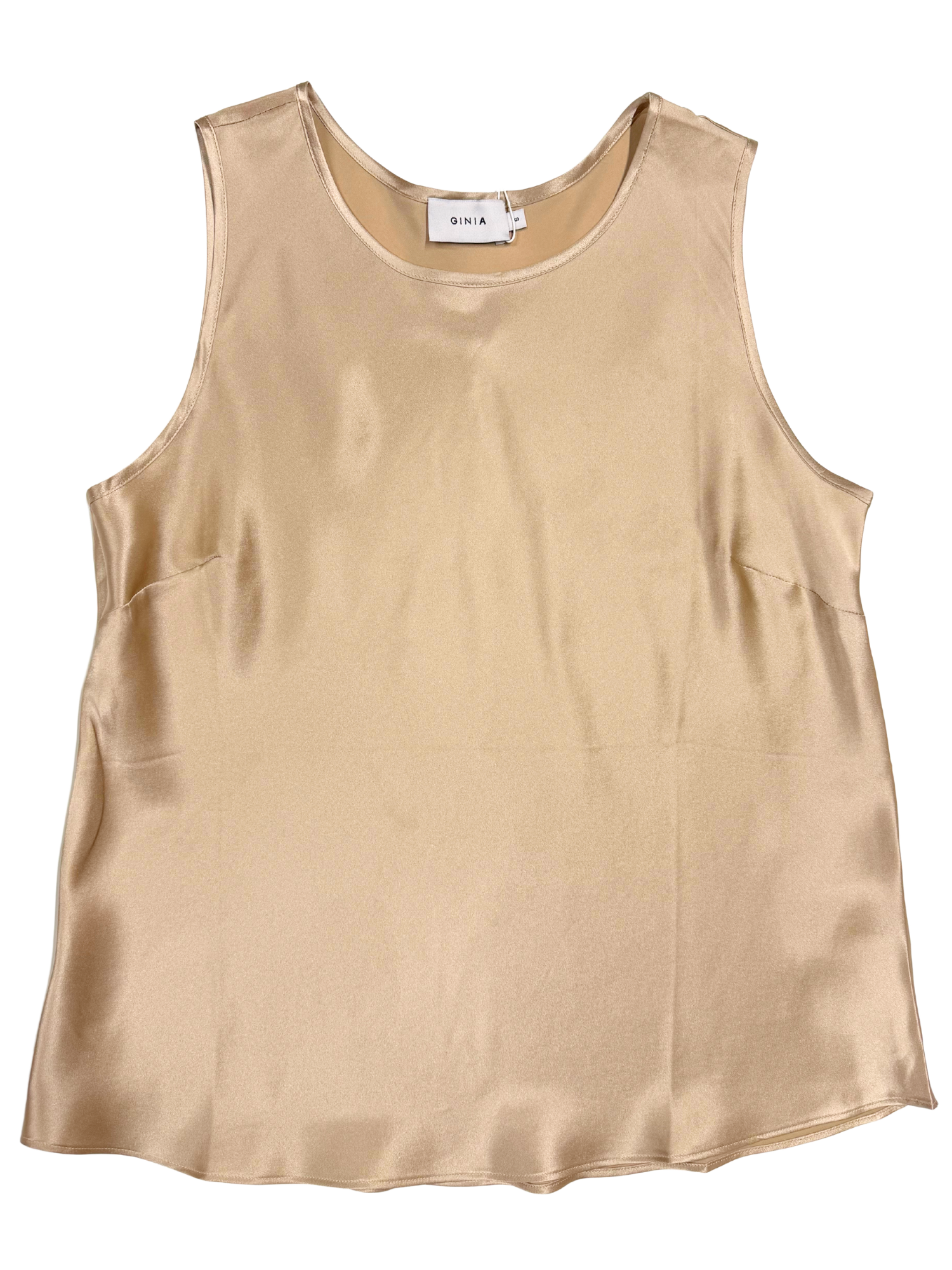gold cami on white background
