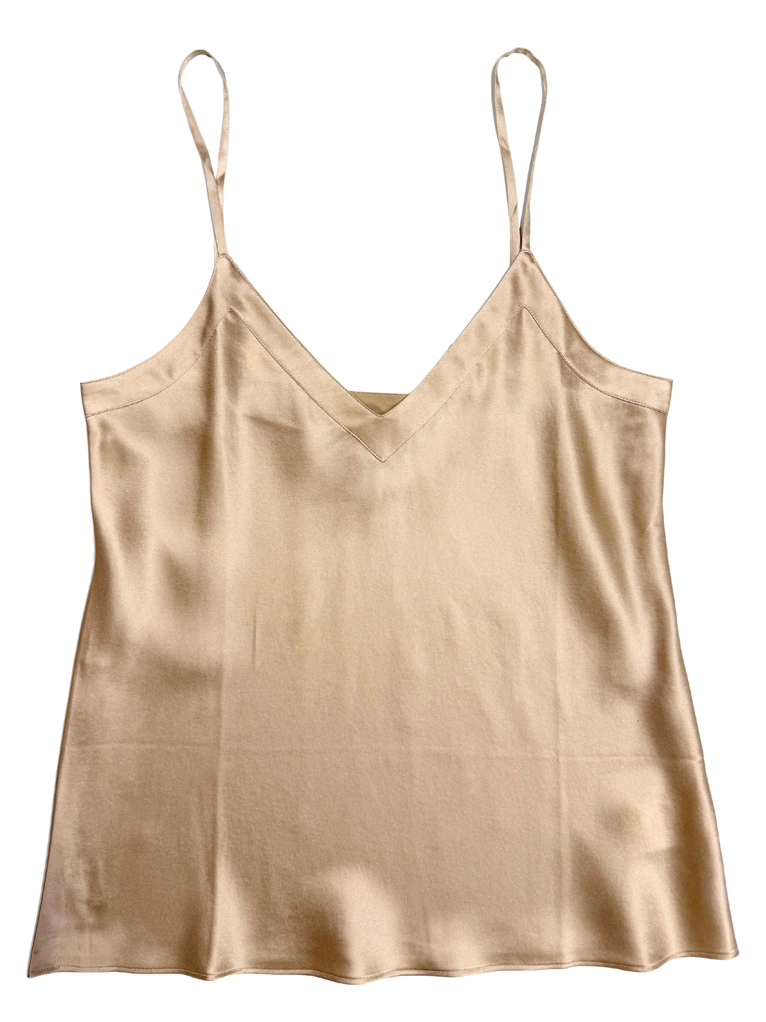 gold camisole on white background