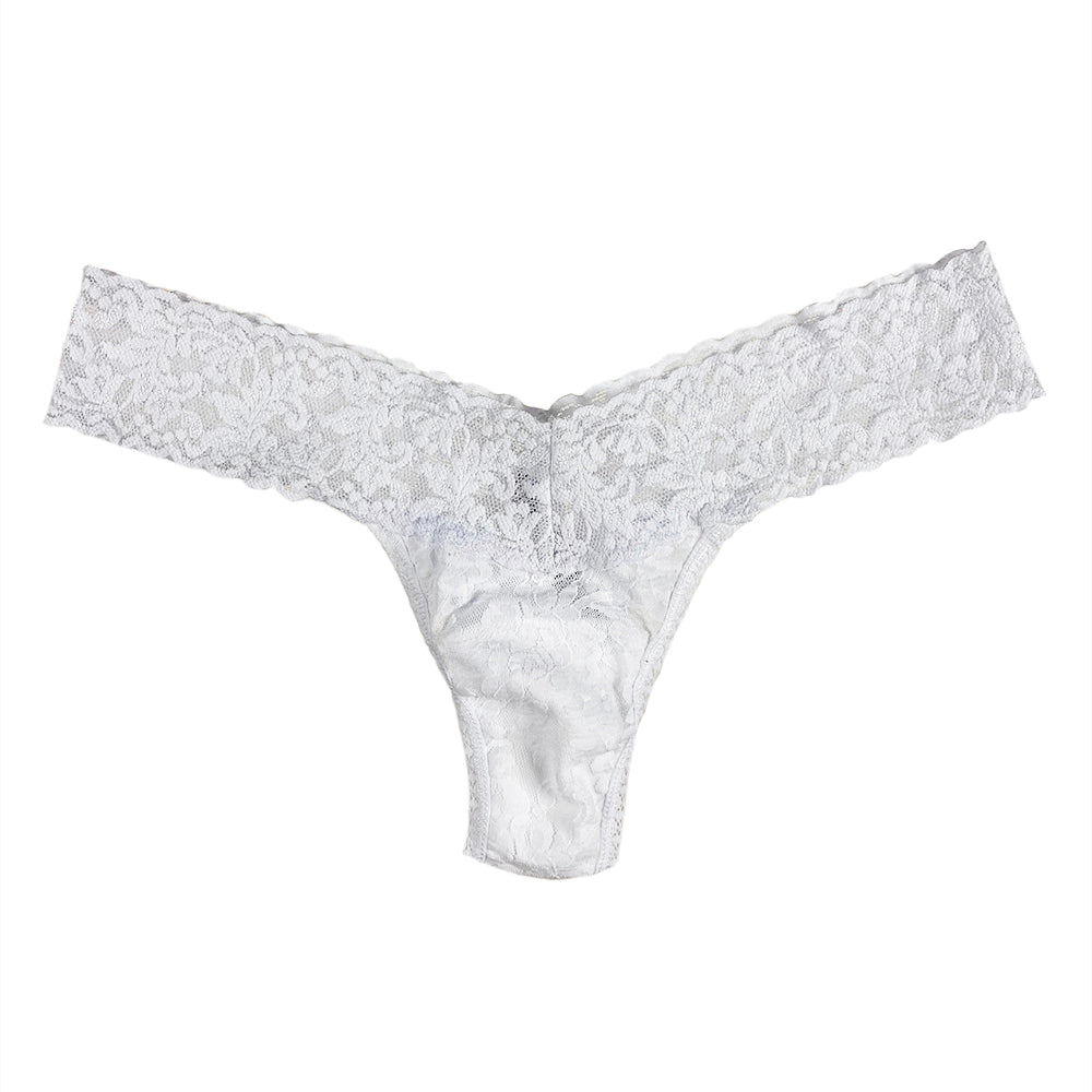 White lace thong on a white background