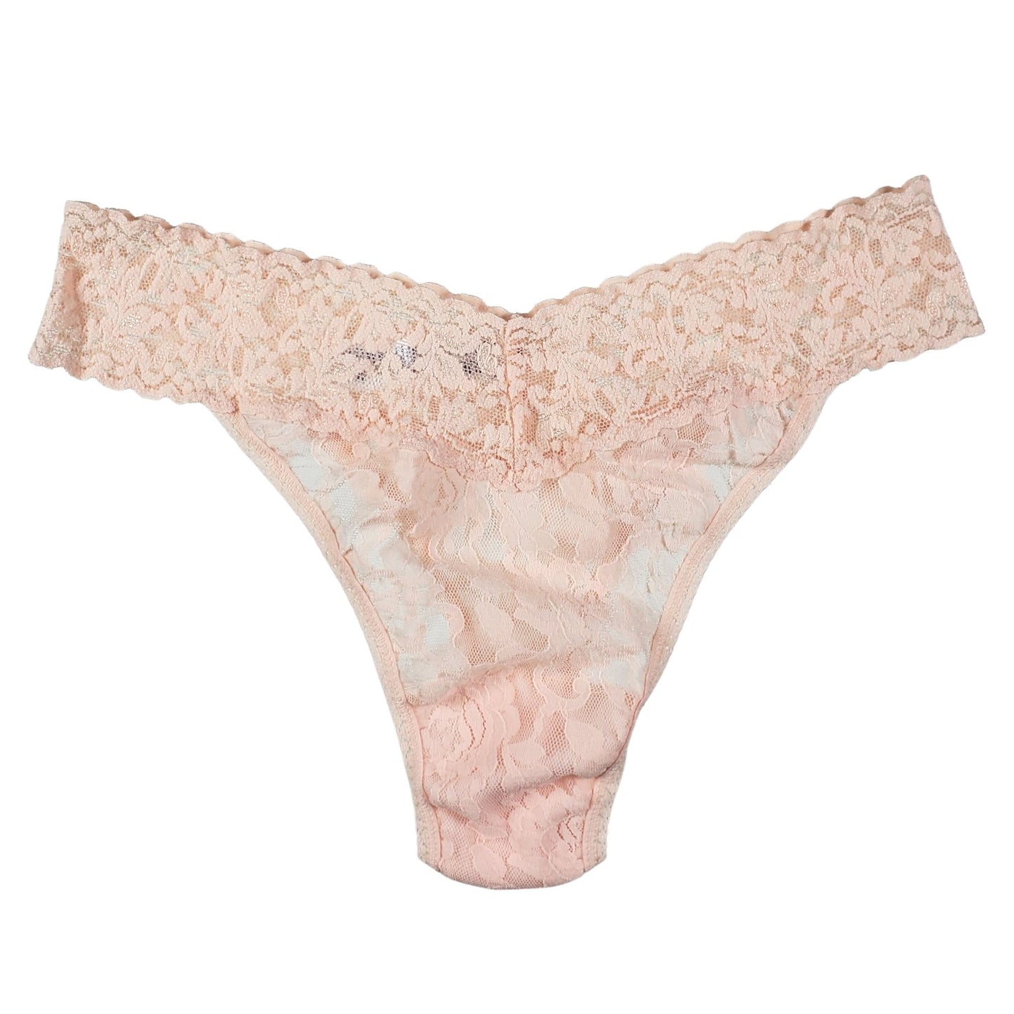 A floral patterned Hanky Panky Signature Lace Original Rise Thong underwear.