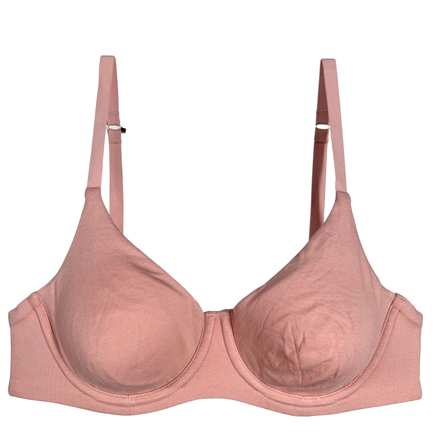 Pink bra on a white background