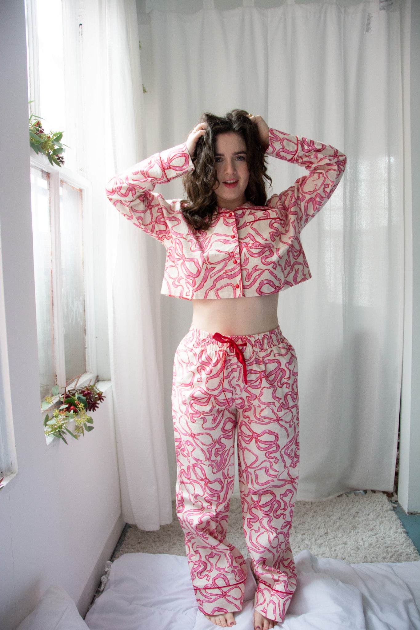 Kilo Brava Flannel Crop Top Long PJ Set