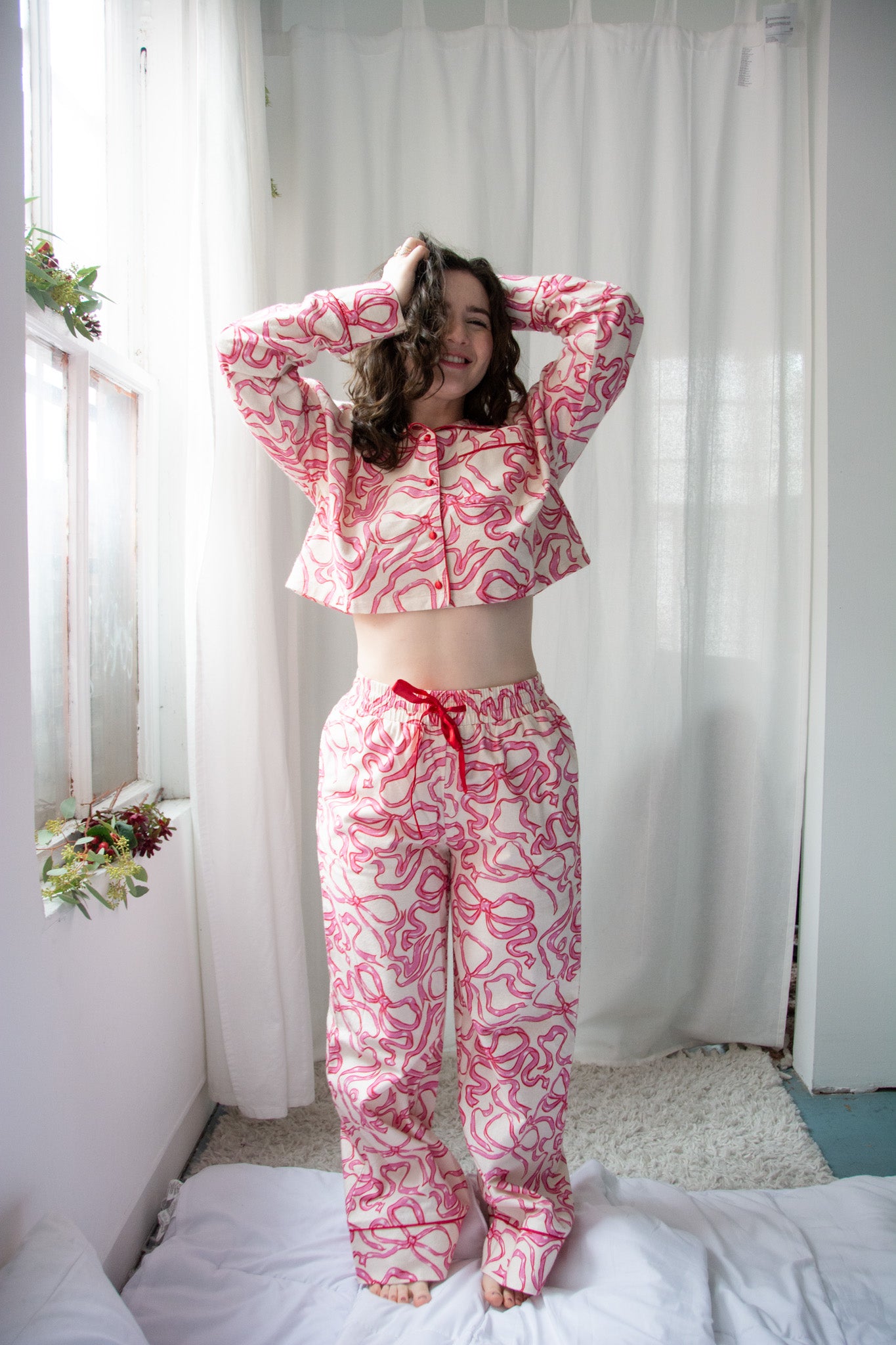 Kilo Brava Flannel Crop Top Long PJ Set