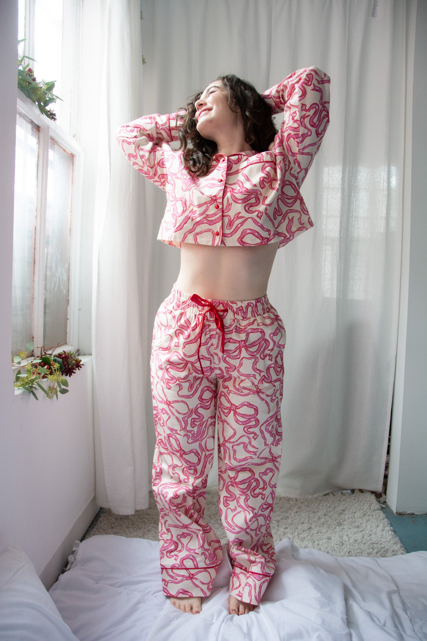 Kilo Brava Flannel Crop Top Long PJ Set