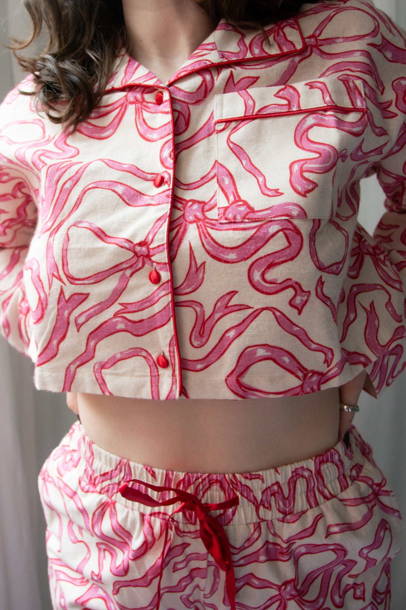 Kilo Brava Flannel Crop Top Long PJ Set