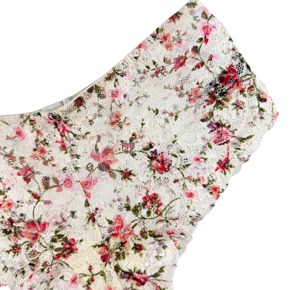 Floral patterned fabric on a white background