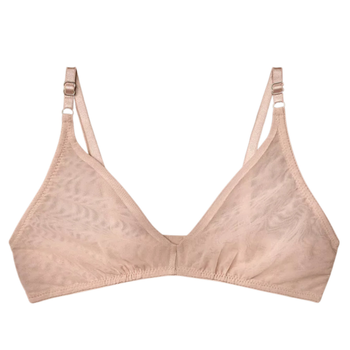 Beige bra on a white background