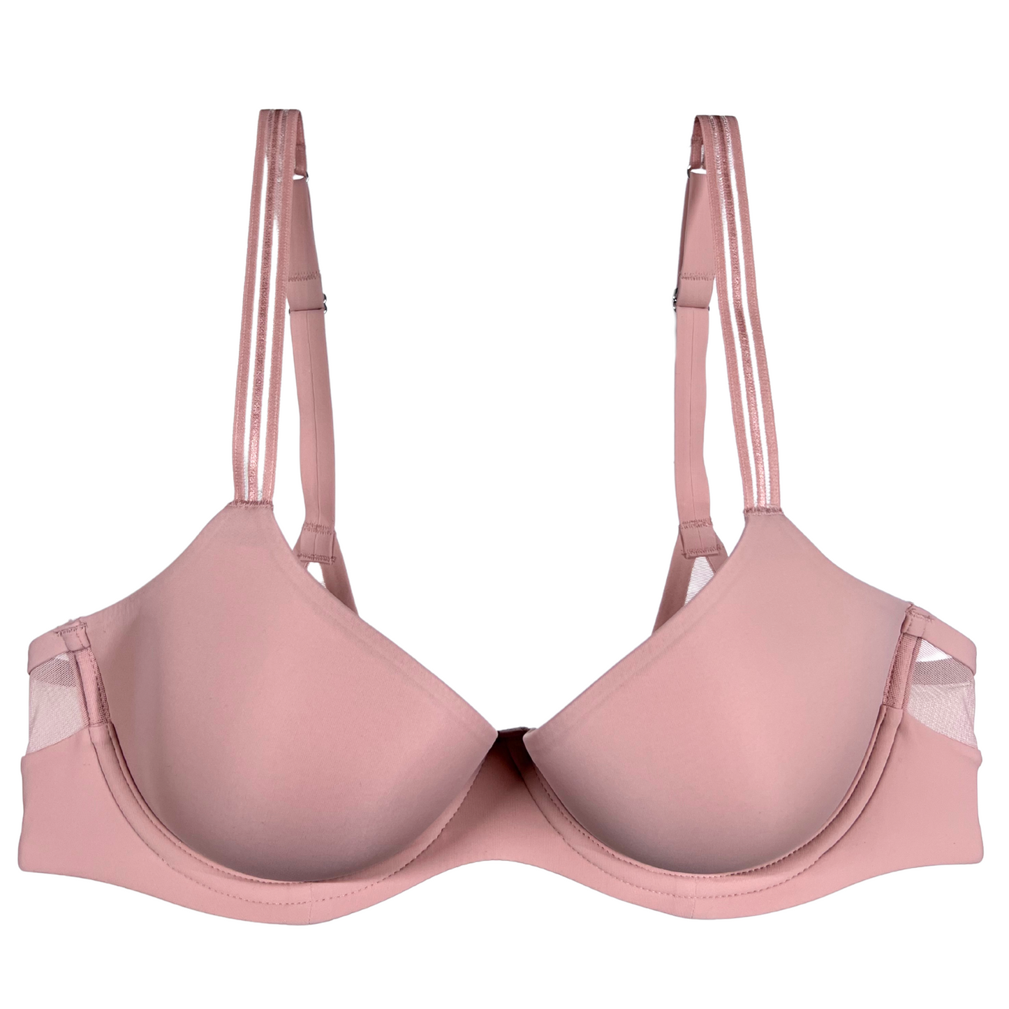 A pink Marie Jo Louie Spacer Full Cup Bra with adjustable straps and a hook back closure.