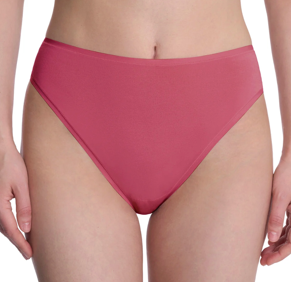 pink underwear on model