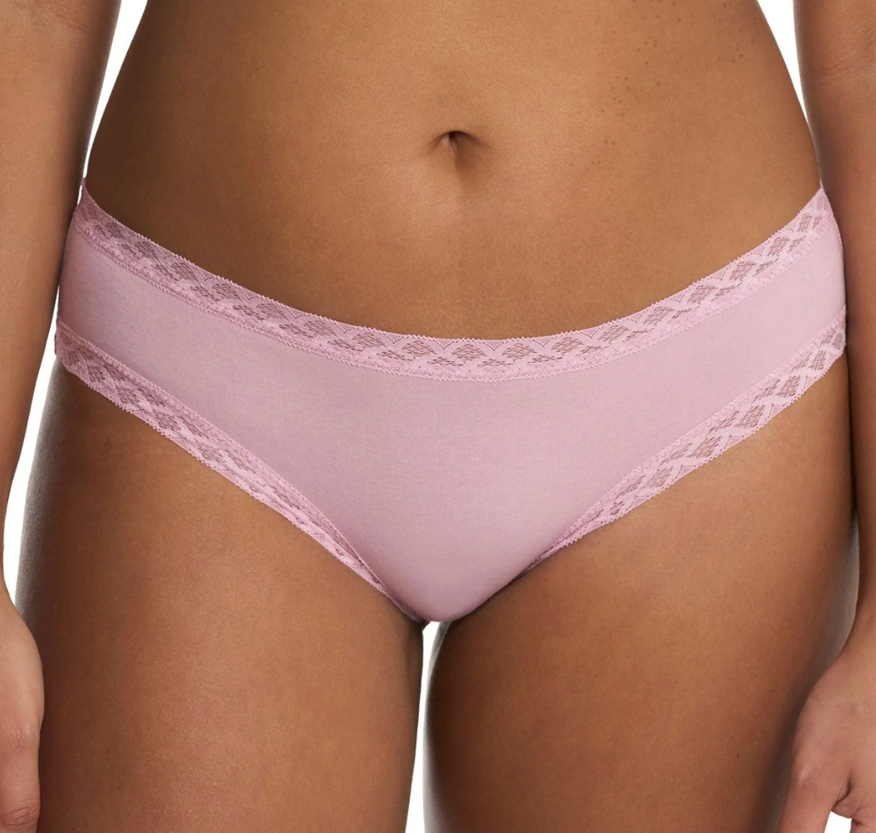 pink underwear on model