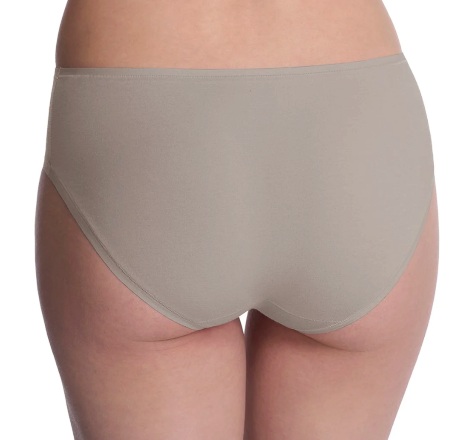 grey underwear on model back