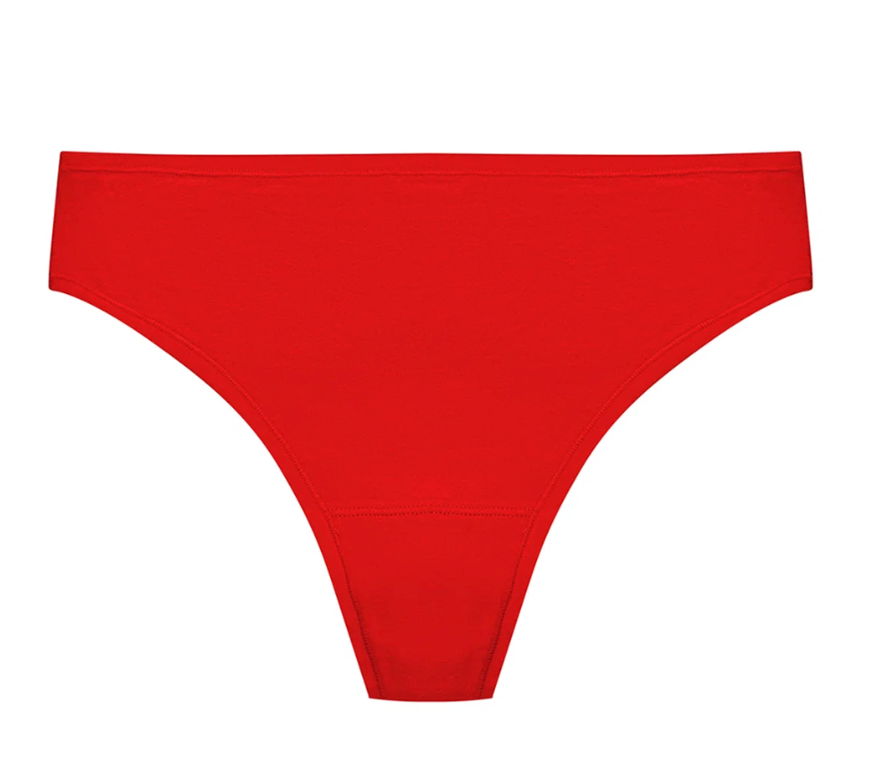 red thong on white background