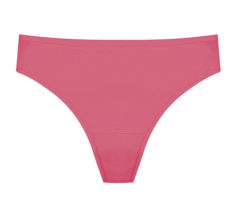 pink underwear on white background
