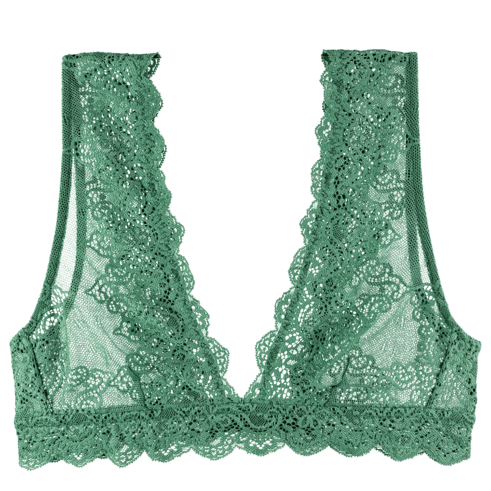 Only hearts so fine lace tank bralette in martini, on a white background, close-up.