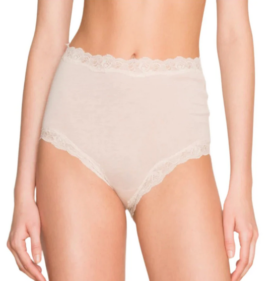 Only Hearts Organic Cotton High Waist Brief with Lace