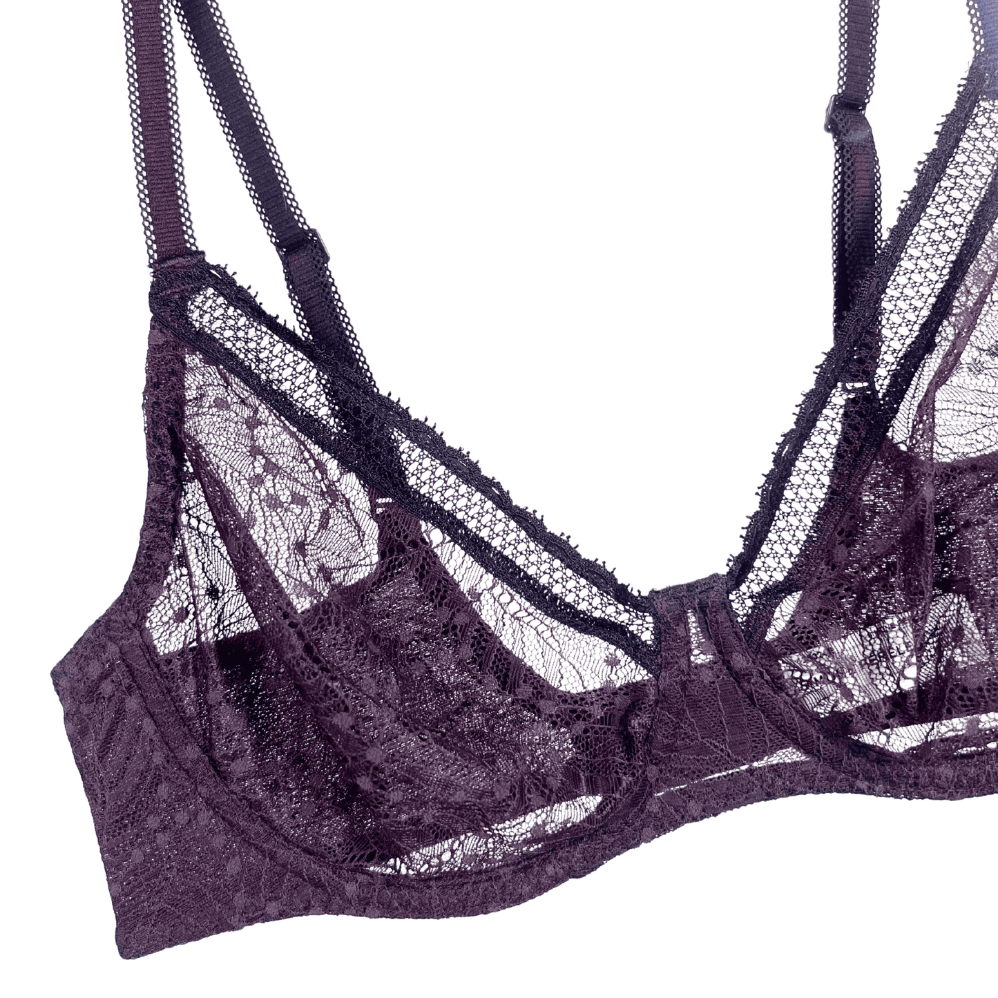 Simone Perele Comete full cup bra in dark brown, front-side view, close-up on a white background.