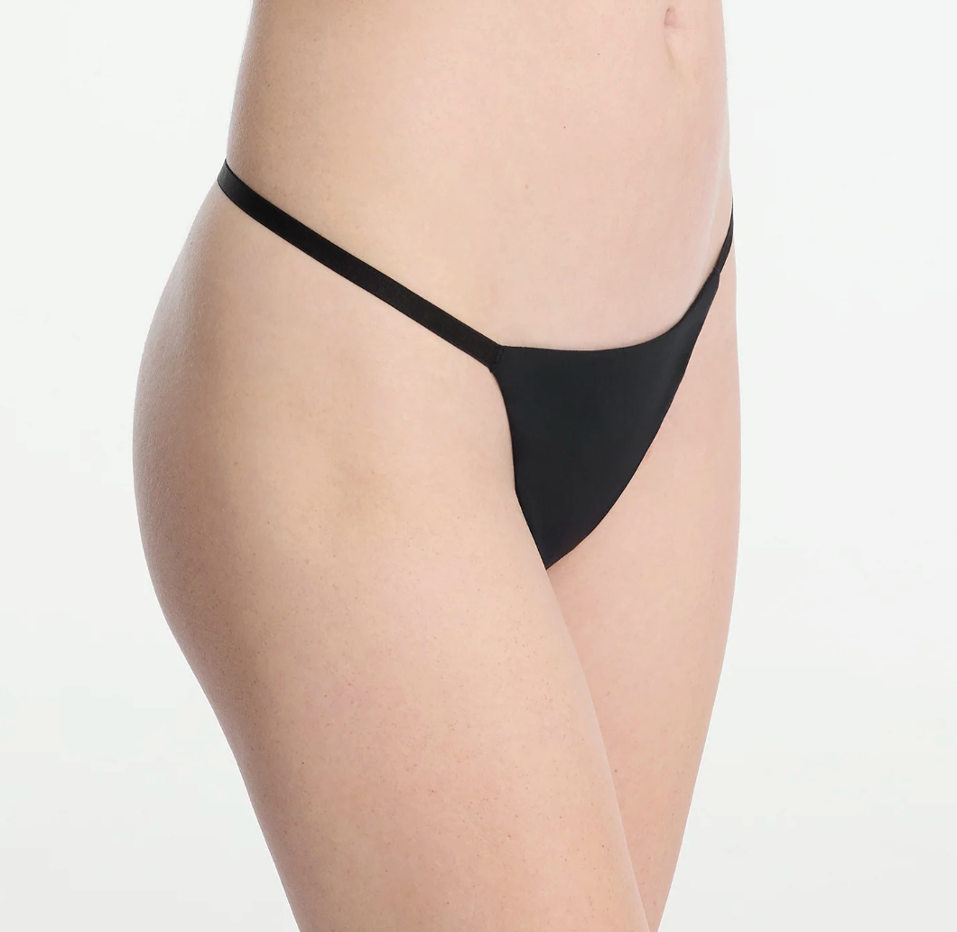 black thong on model side