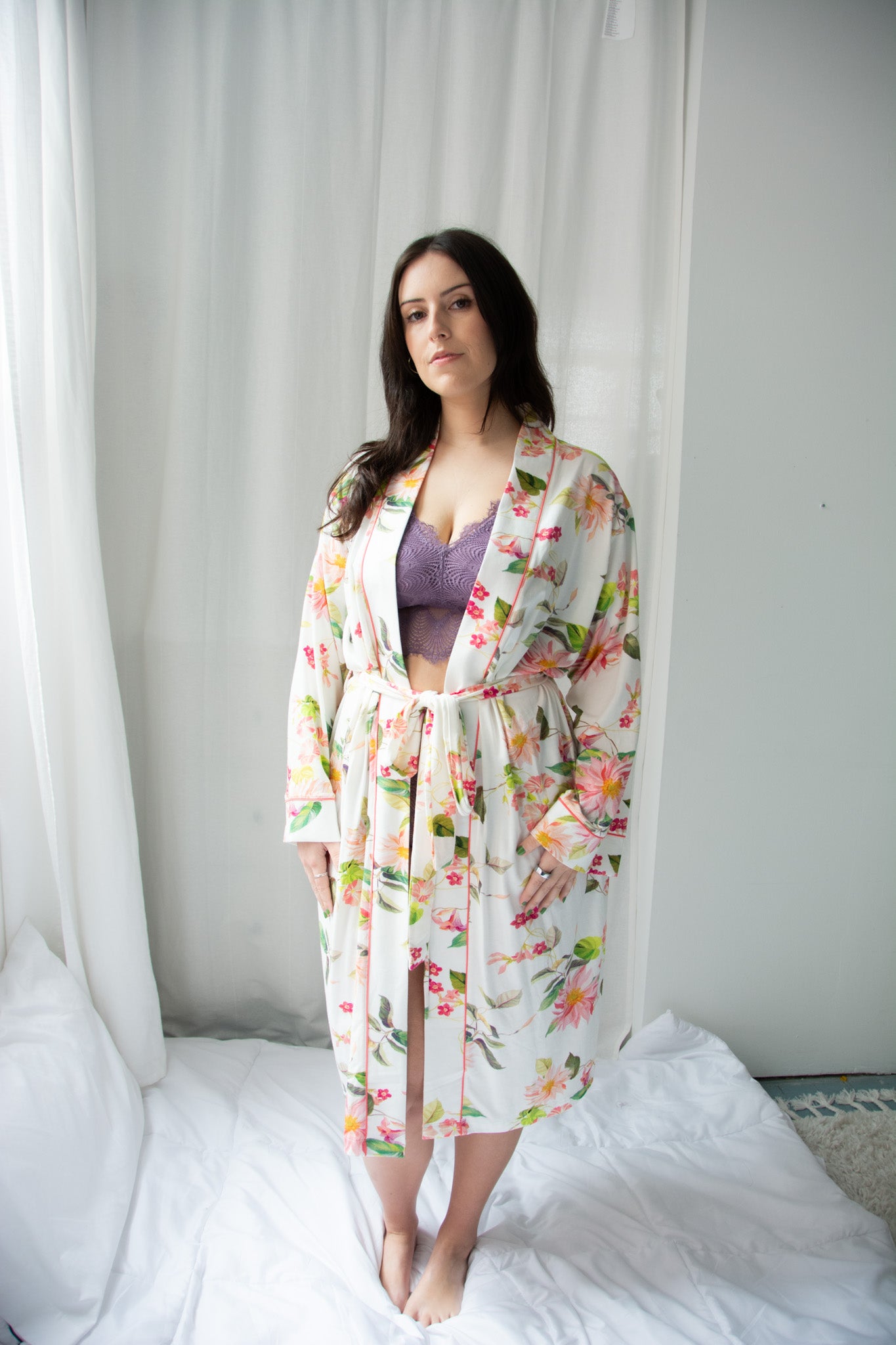 The Cat's Pajamas Carolina Pima Knit Kimono Robe