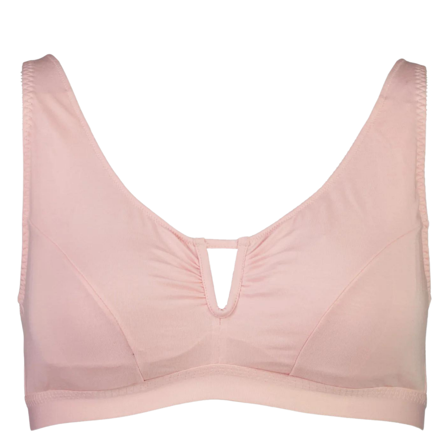 Light pink bra against white background.