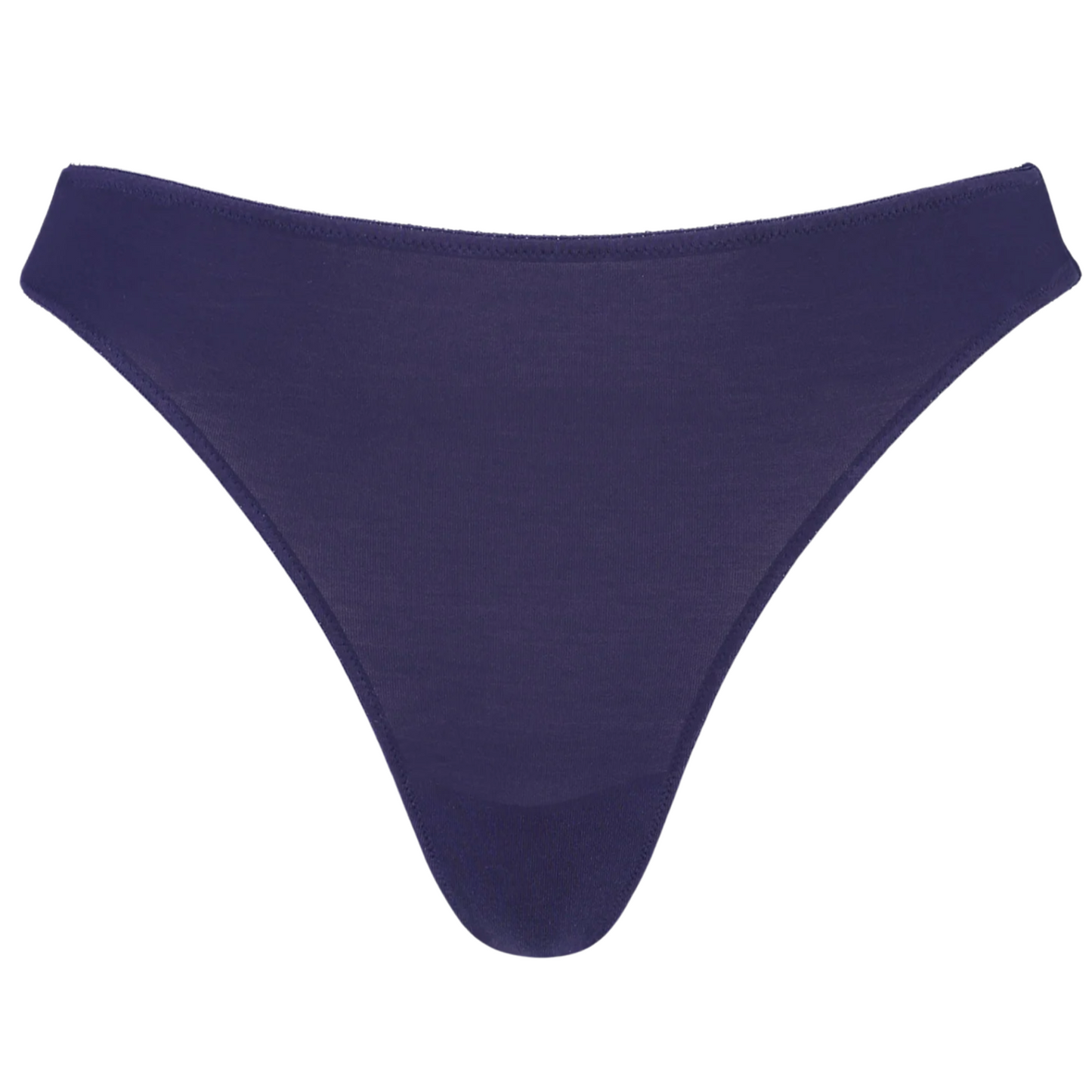 Navy blue thong on a white background