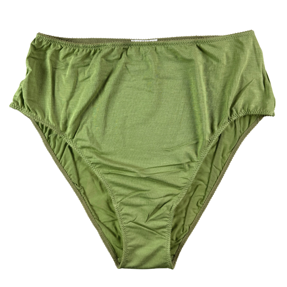 Green underwear on a white background