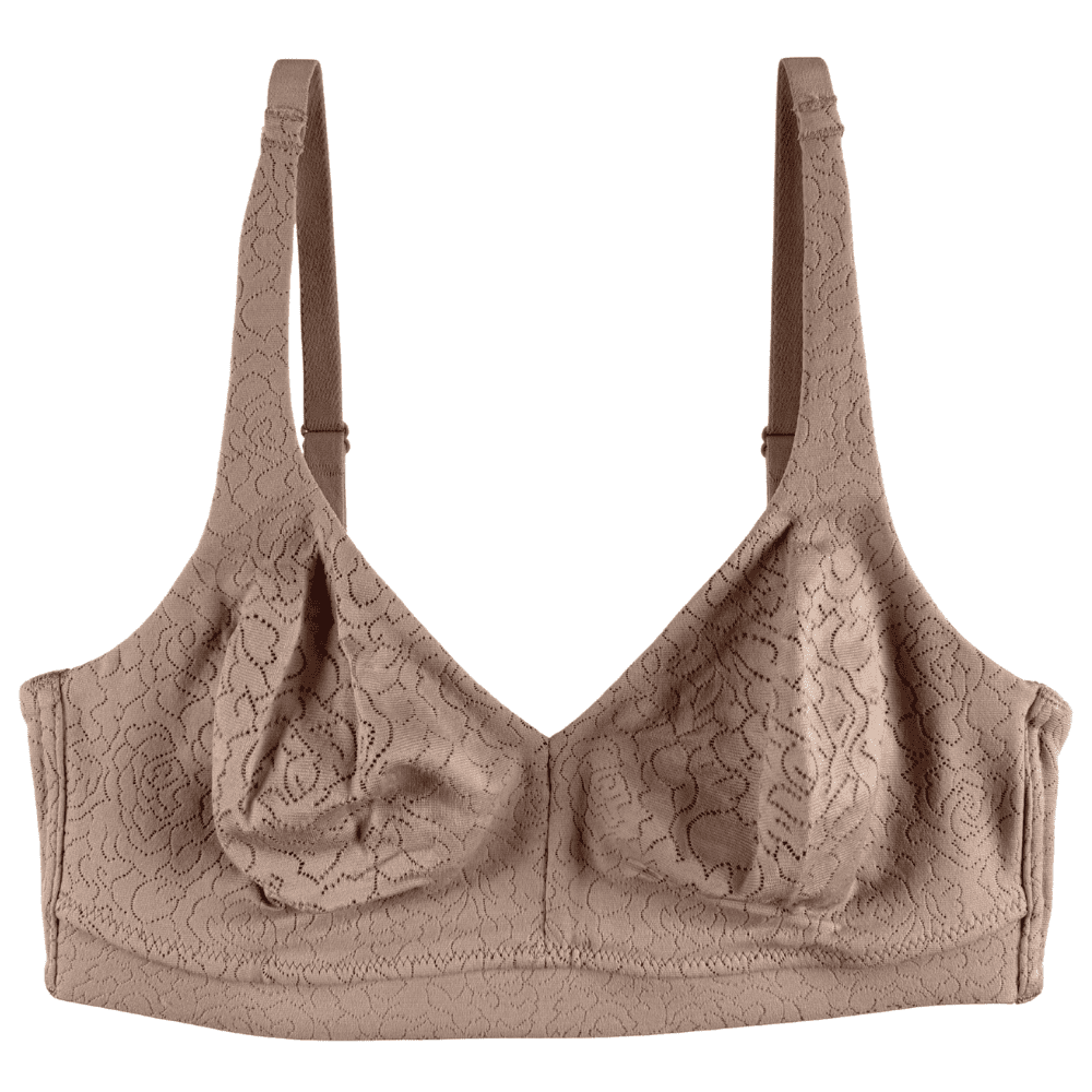 Wacoal inside job wire-free bra in roebuck, front view on a white background.
