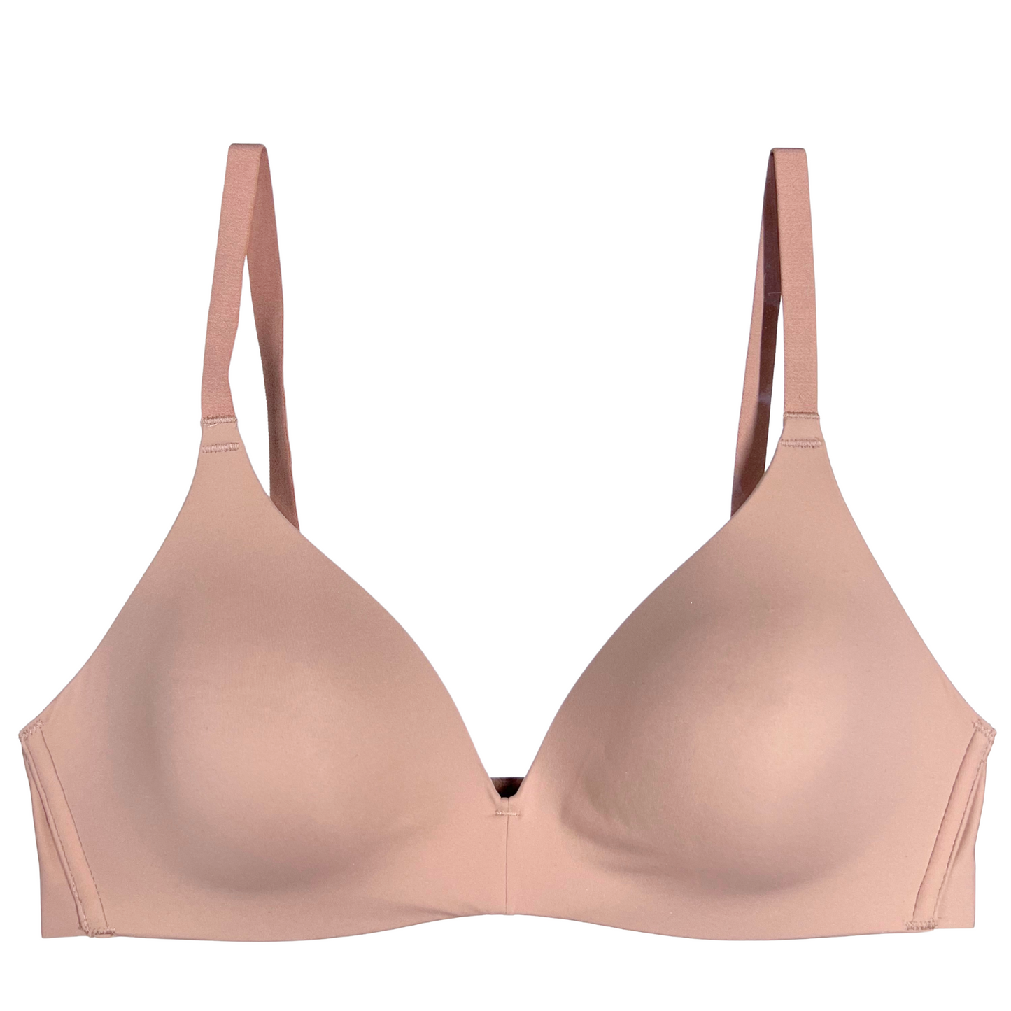 Beige bra on a white background