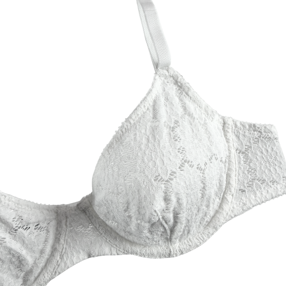 white bra on white background