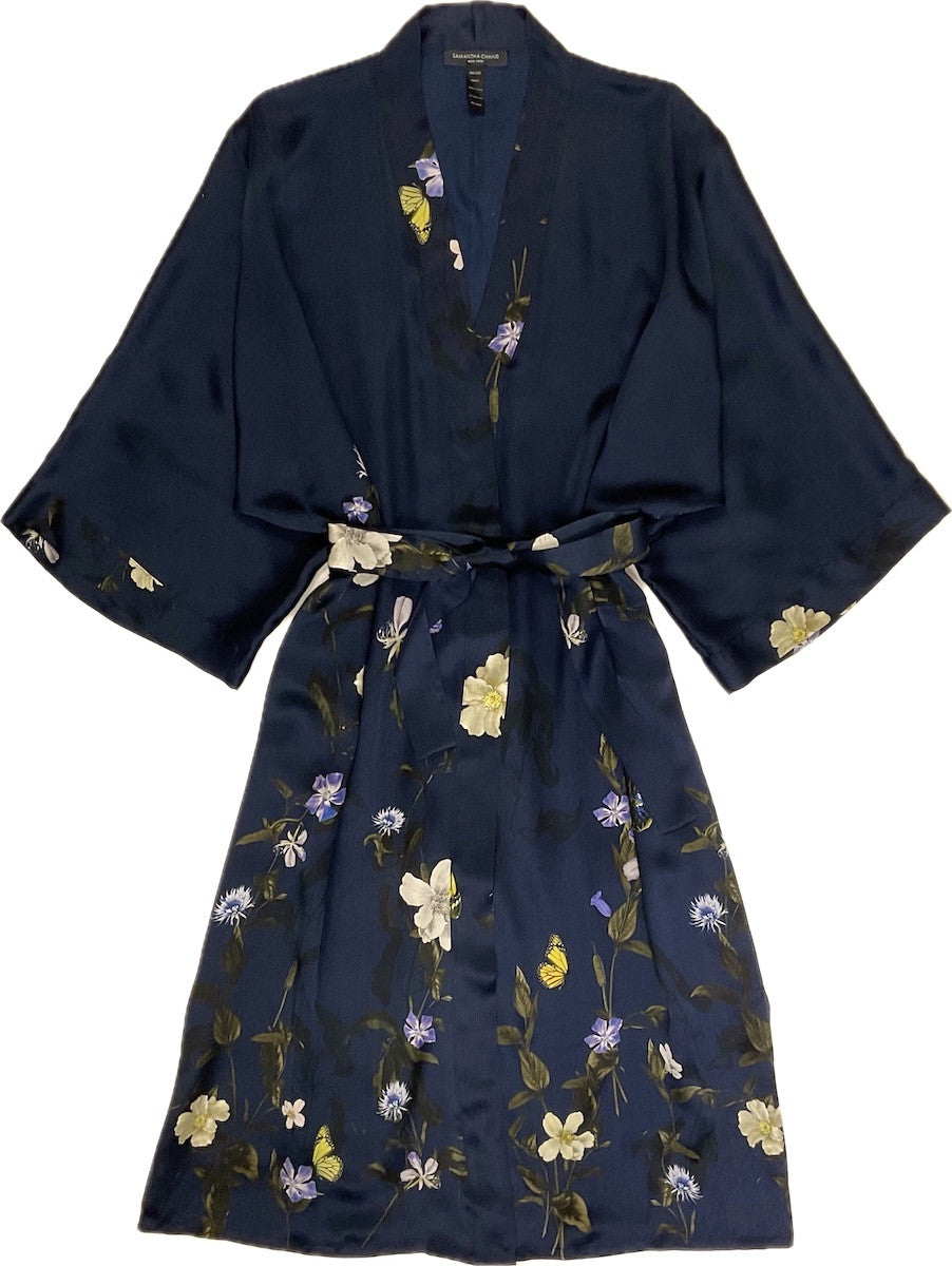 Samantha Chang Classic Silk Printed Kimono