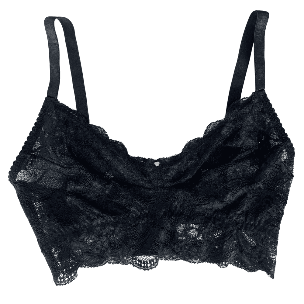 Clo intimo fortuna curvas demi soft bra in black, close-up on white background.