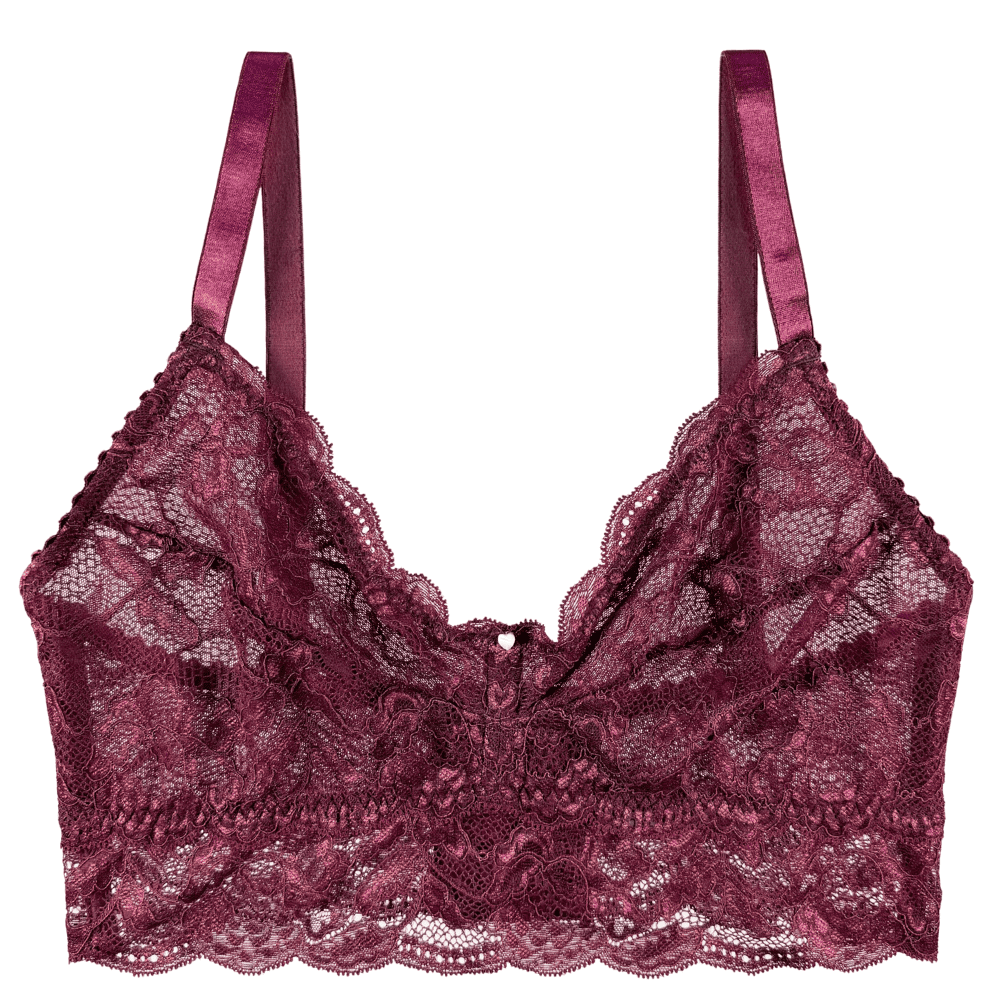 Clo intimo fortuna curvas demi soft bra in crushed berry, close-up on white background.