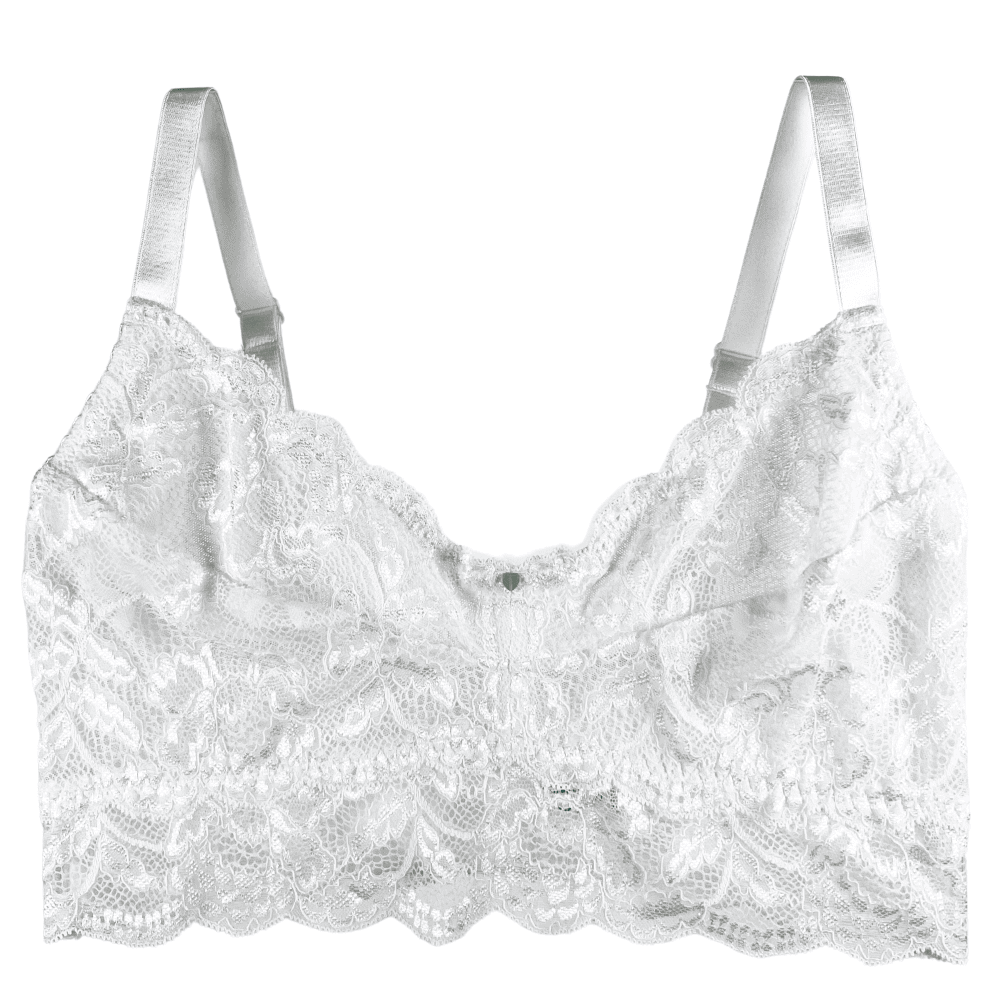Clo intimo fortuna curvas demi soft bra in white, close-up on white background.
