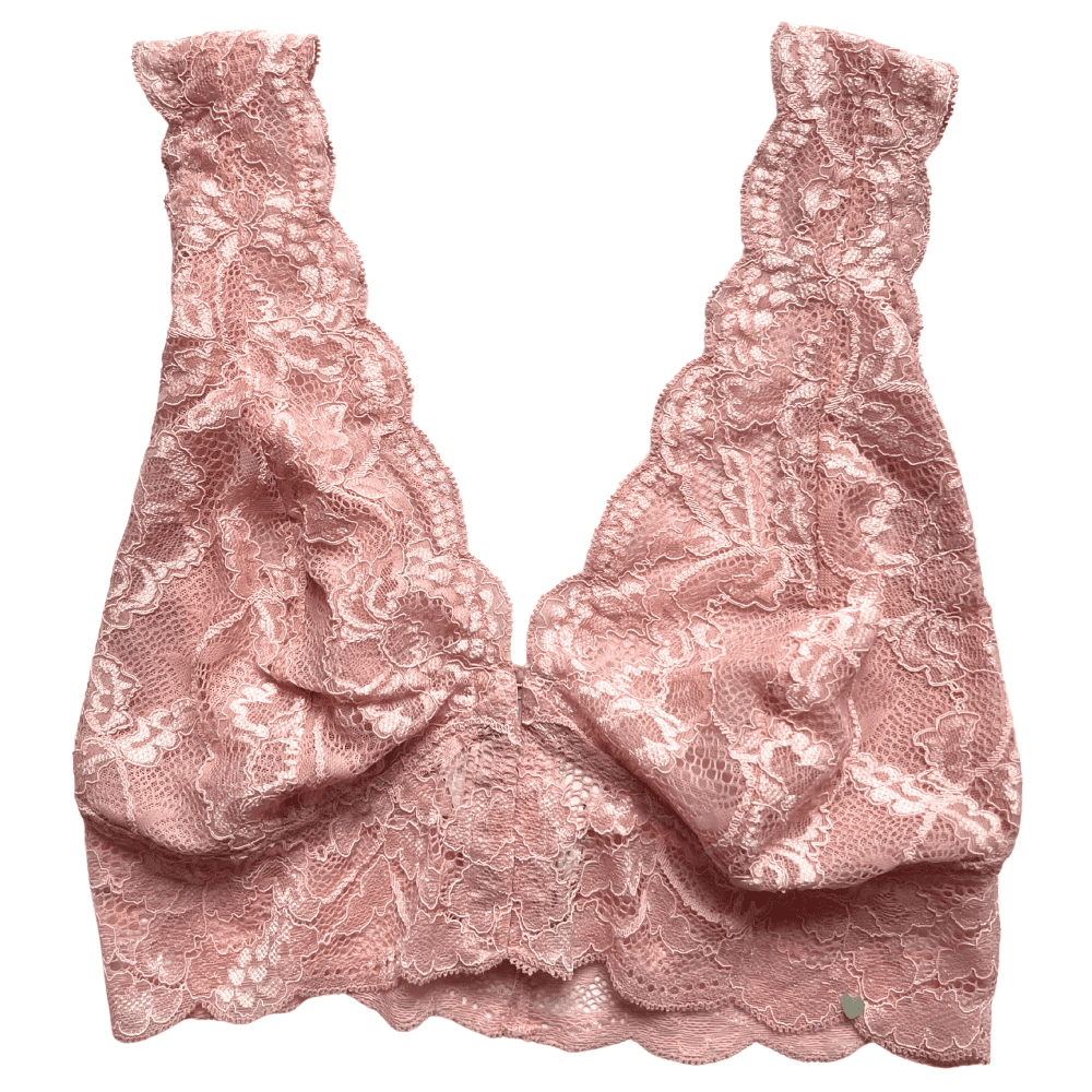 Clo intimo fortuna curvas front closure bralette in maple sugar, close-up on white background.