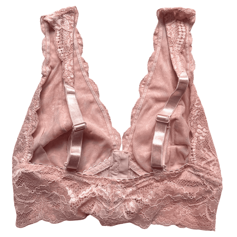Clo intimo fortuna curvas front closure bralette in maple sugar, back view close-up on white background.