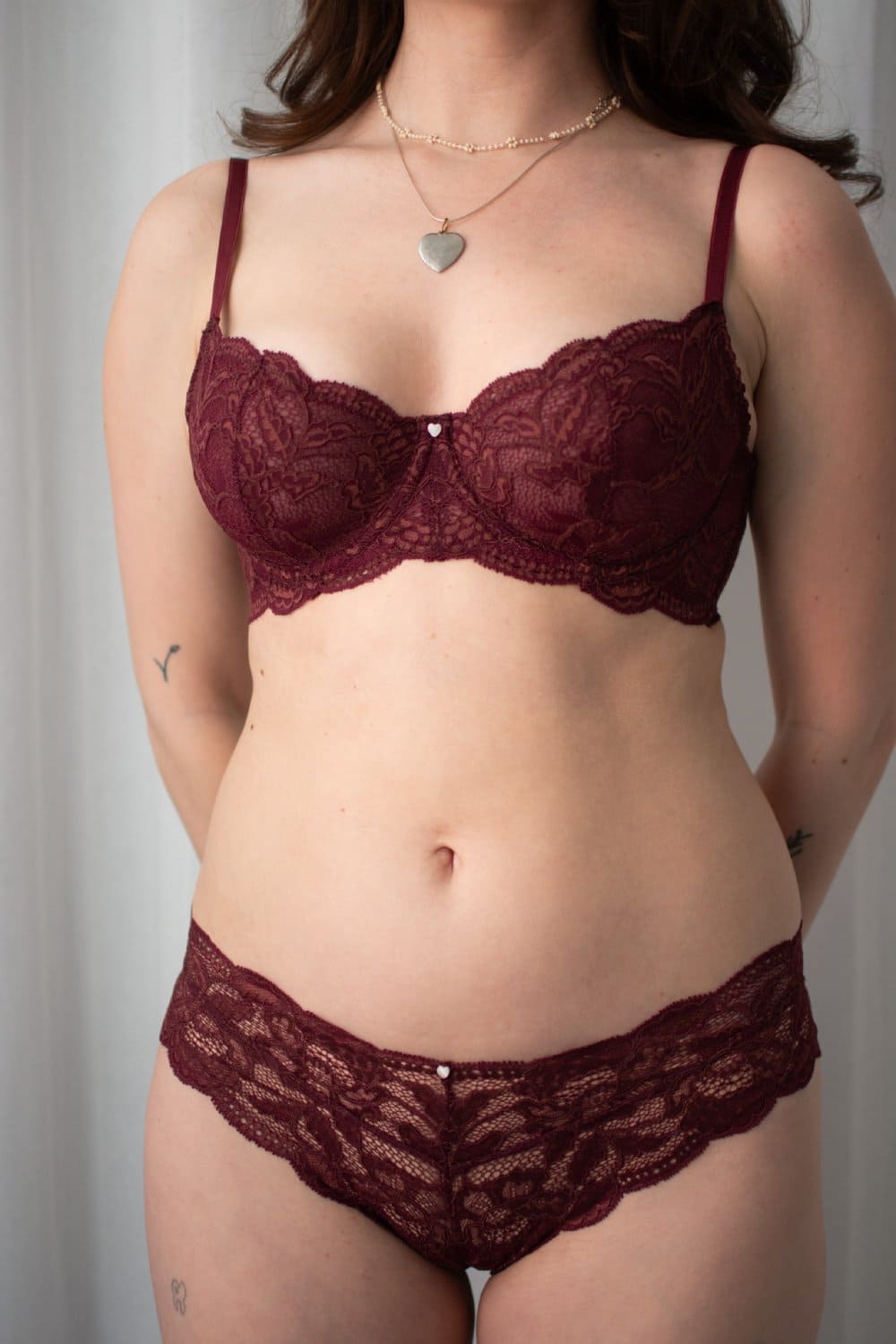 Clo intimo fortuna demi underwire bra in crushed berry, front view on a model.